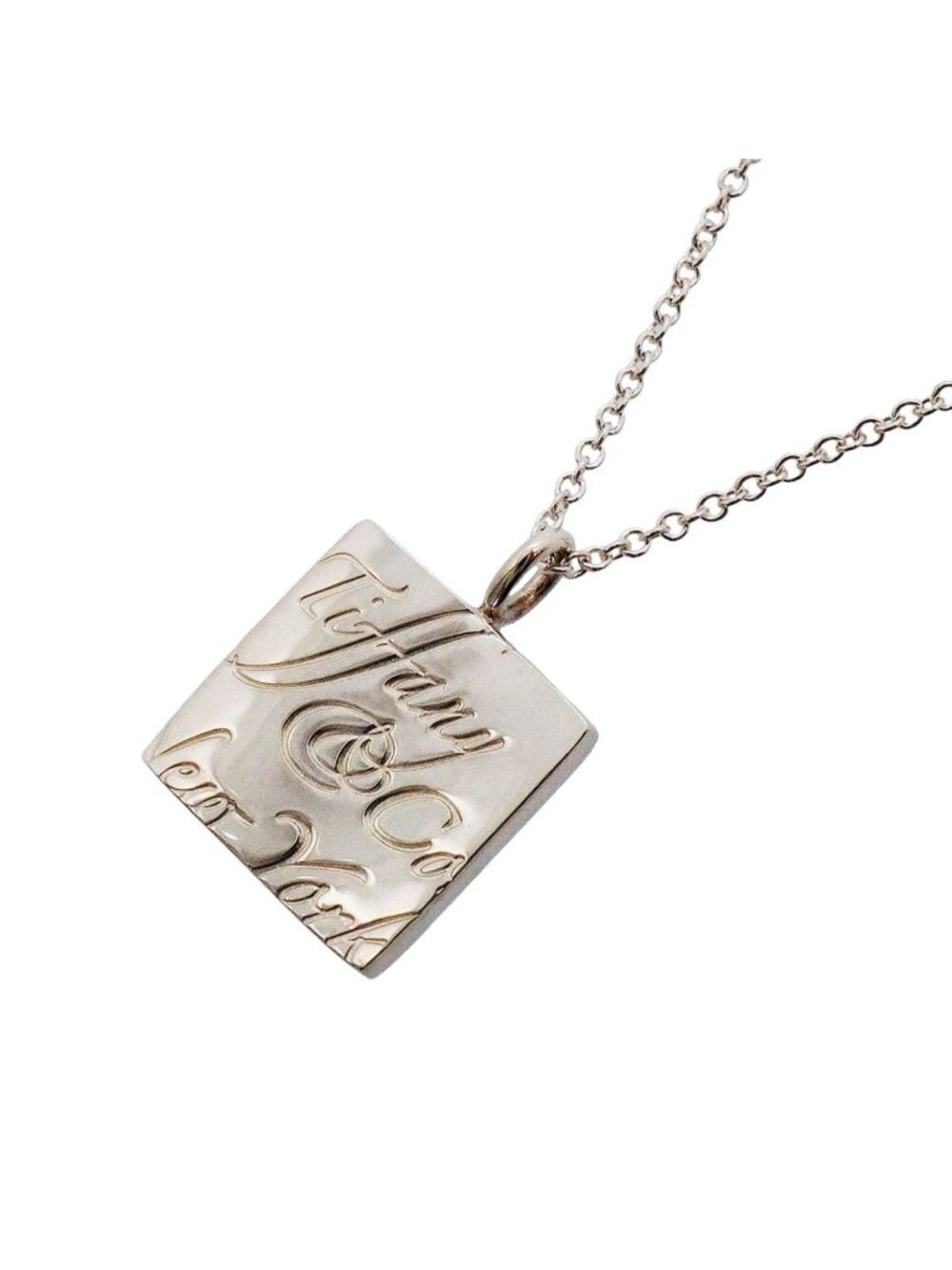 Tiffany & Co Necklace Notes Square 925 Sterling Silver
